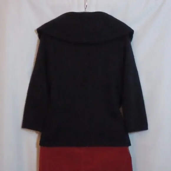 ANN TAYLOR Women's Black Rabbit Hair & Wool Blend Sweater Blouse Size M. - Picture 6 of 13